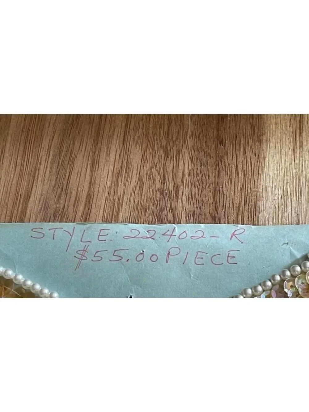 Vintage Beaded and Sequin Applique Patch with Pearl Tassels 1980s